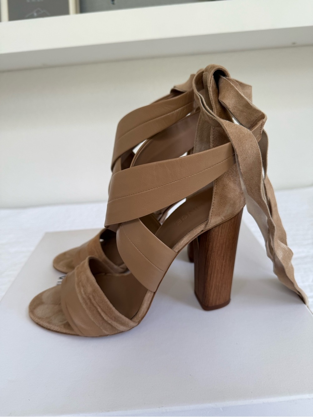 Vince Beatrice Nude Suede Sandal US Size 8M